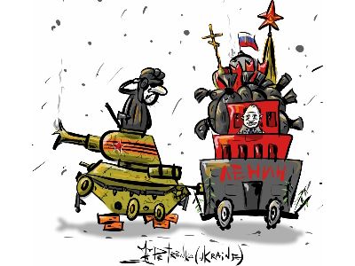 Путин провел парад одного танка. Карикатура А.Петренко: t.me/PetrenkoAndryi Путин провел парад одного танка. Карикатура А.Петренко: t.me/PetrenkoAndryi